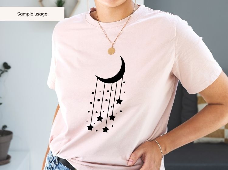 Moon and Stars svg, png, dxf